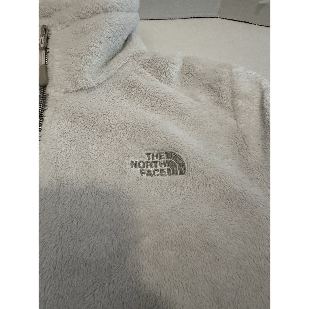 The North Face Osito Jacket White Gray Trim Women's Size Medium - Picture 5 of 16